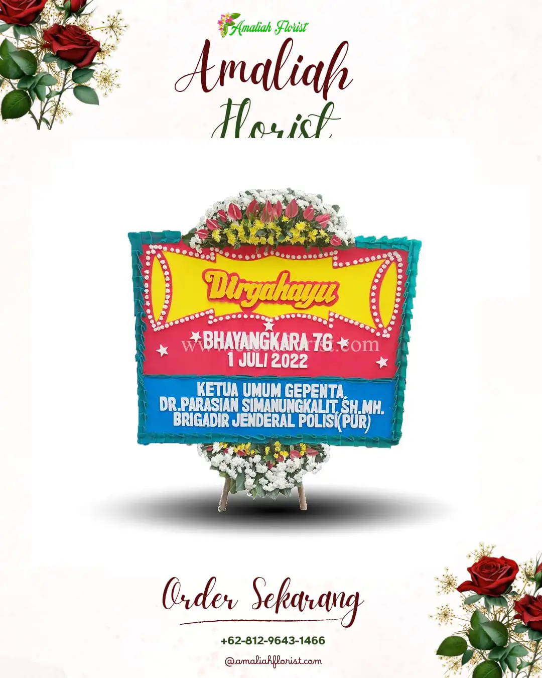 Papan Bunga HUT Ulang Tahun Tebing Tinggi Timur